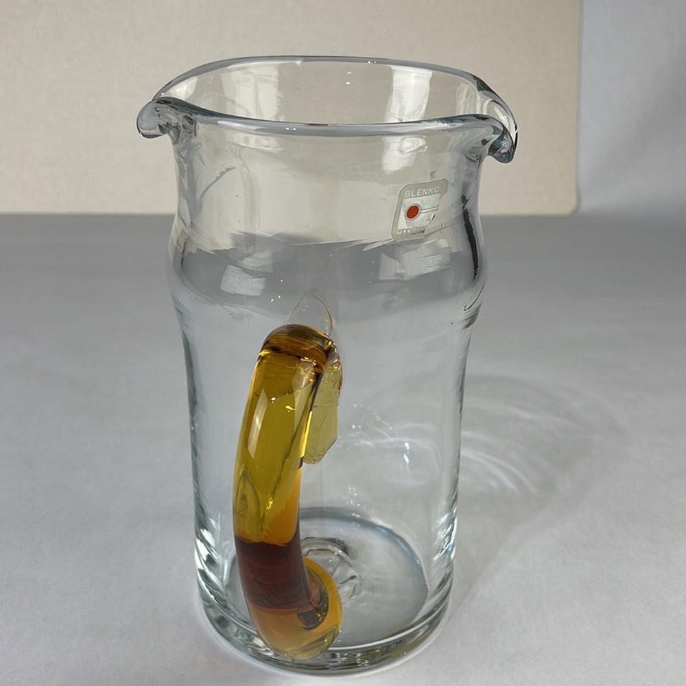 Vintage Blenko Handmade Blown Glass Pitcher - Picture 2 of 16